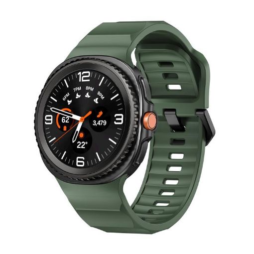 Samsung Galaxy Watch 8 40mm/44mm Silicone Band (Wave Black/Green) - 1