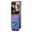 Moto Razr 60 Ultra Blue Fabric Card Bag Ring Magnetic Case - 2