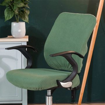 Army Green Universal Stretch Office Chair Back & Cushion Cover - 1
