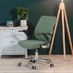 Army Green Universal Stretch Office Chair Back & Cushion Cover - 2