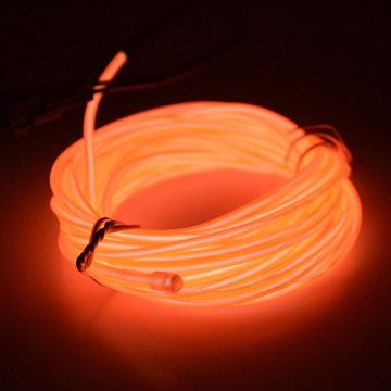 LED Light EL Wire String Rope Neon Lamp USB Control 3M (Orange) - 1