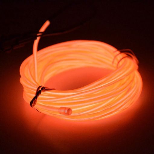 LED Light EL Wire String Rope Neon Lamp USB Control 3M (Orange) - 1