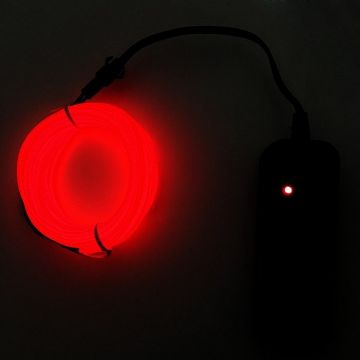 Flexible LED EL Wire Neon Lamp USB Controller 3M Red Light - 1