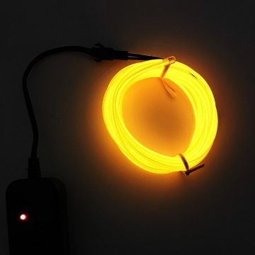 Flexible LED EL Wire Neon Lamp USB 3M Energy Saving (Yellow Light) - 1