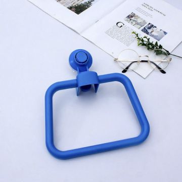 Multifunctional Blue Toilet Towel Ring Rack with Suction Cup - 1