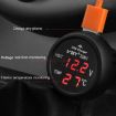 3 In 1 Car USB Charger & Voltage Display Cigarette Lighter (Red) - 4