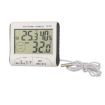 White LCD Digital Thermometer Hygrometer with Wired Sensor - 2