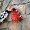 White Mini Leather Shoulder Messenger Bag - Girls' Solid Color Tote - 5