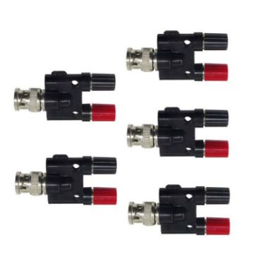 5pcs BNC Male Plug to Banana Jack Female RF Adapter (Black) - 1