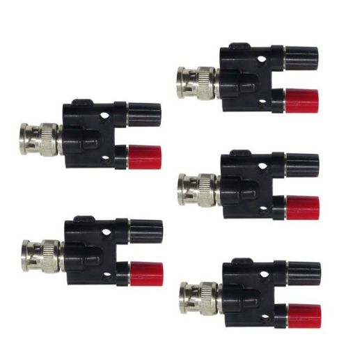 5pcs BNC Male Plug to Banana Jack Female RF Adapter (Black) - 1