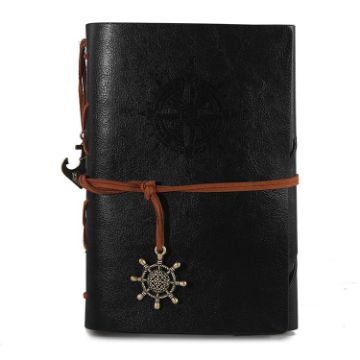 Vintage Pirate Anchors PU Leather Notebook Diary Journal, Size L - 1