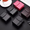 Stone Pattern Rose Red PU Leather Cigarette, Lighter, Card Case - 4