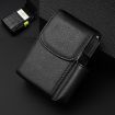 Lychee Pattern Black PU Leather Cigarette & Lighter Business Card Case - 1