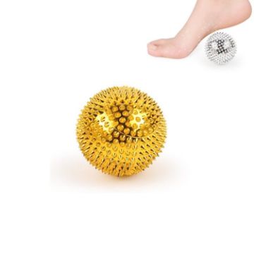 Magnetic Massage Ball Pair for Finger & Plantar Pressure Relief, 5.6cm Gold - 1