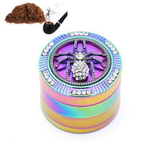 Creative Spider Colorful Smoke Grinder, Zinc Alloy, Four-layer - 1