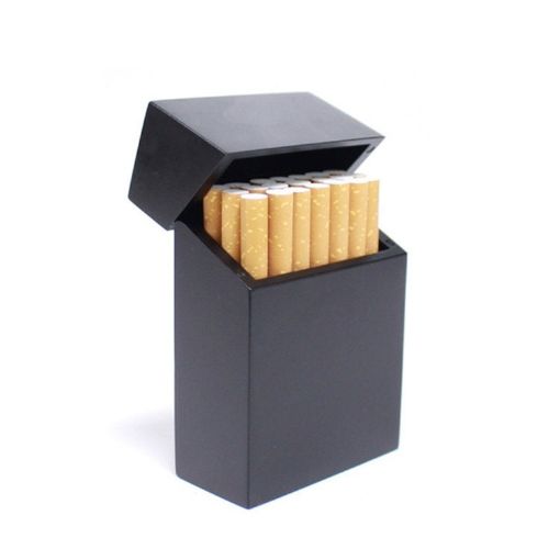 Black Creative Wooden Clamshell Cigarette Case with Magnet Adsorption - 1