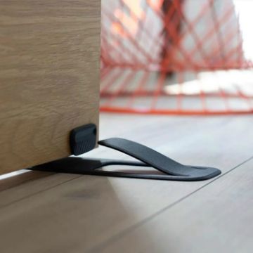Black Multi-function Spring Door Stopper Wedge Holder Simple Style - 1