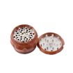 Red Wood Drum Smoke Grinder Tobacco Spice Crusher, Size S - 3