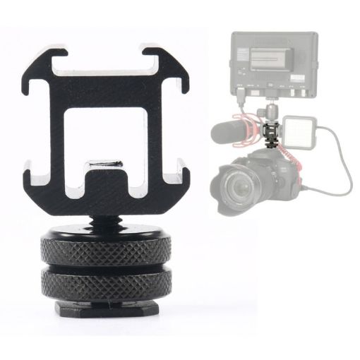 Universal Camera PTZ Three-Head Hot Shoe Base - 2PCS - 1