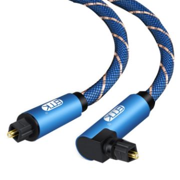 EMK 20m Blue 90 Swivel Adjustable Optical Audio Cable - 1