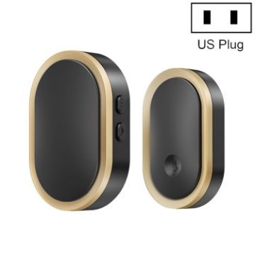 CACAZI A99 Smart Doorbell & Elderly Pager, US Plug (Black Gold) - 1