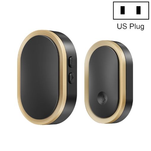 CACAZI A99 Smart Doorbell & Elderly Pager, US Plug (Black Gold) - 1