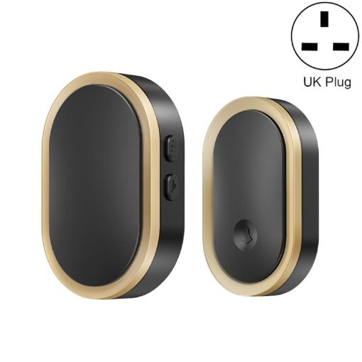 CACAZI A99 Smart Doorbell & Elderly Pager, UK Plug (Black Gold) - 1