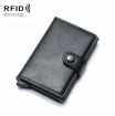 Black PU Aluminum Anti-Theft RFID Shielding Card Case Wallet - 1
