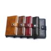 Brown PU Aluminum Alloy RFID Shielding Anti-Theft Card Case Wallet - 3