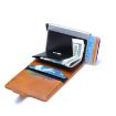 Wine Red PU Aluminum Card Case RFID Shielding Anti-Theft Wallet - 5