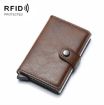 PU Aluminum Card Case RFID Shielding Anti-Theft Wallet (Coffee) - 1
