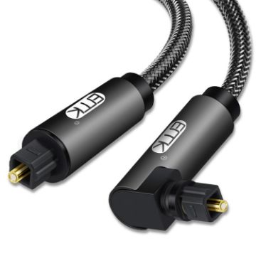 EMK 90 Swivel Adjustable 360 Optical Audio Cable, 30m Black - 1