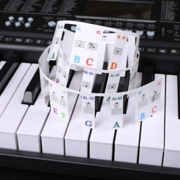 Piano Keyboard Stickers for 61 Keys - Kids Beginner Accessory - 1
