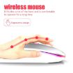 Silent Bluetooth Dual Mode White Mouse - RGB Backlit, 3 Keys - 3