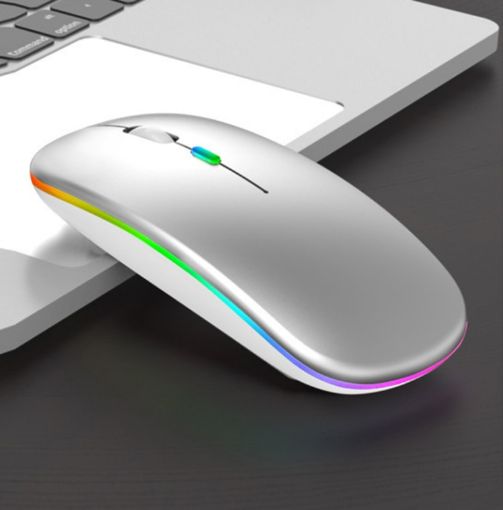Silent RGB Backlit Bluetooth Dual Mode Mouse - Silver, 3 Keys - 1
