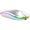 Silent RGB Backlit Bluetooth Dual Mode Mouse - Silver, 3 Keys - 2