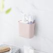 Pink Wall-mounted Bathroom Rack with Suction Cup Storage - 1