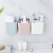 Pink Wall-mounted Bathroom Rack with Suction Cup Storage - 6