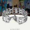 Stainless Steel Outdoor Survival Tool Bracelet for Men (Narrow Silver) - 4