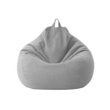 Light Gray Lazy Sofa Bean Bag Chair Cover - 70x80cm Fabric - 1