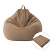 Brown Lazy Sofa Bean Bag Chair Cover, 70x80cm Fabric - 1