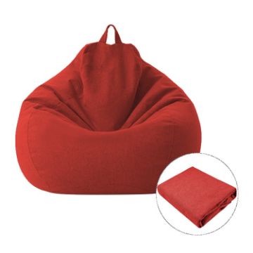 Red Lazy Sofa Bean Bag Chair Cover, Size 70x80cm - 1
