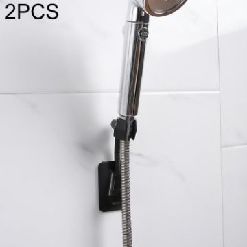 Adjustable Shower Bracket Set: Paste-Type Nozzle Base (Black, 2 PCS) - 1