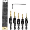 5 PCS Gold Countersink Woodworking Drill Bit Set Hex Screw Tool - 5