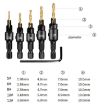 5 PCS Gold Countersink Woodworking Drill Bit Set Hex Screw Tool - 6
