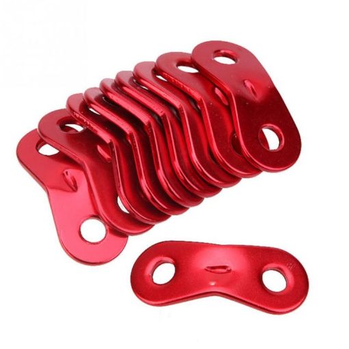 Outdoor Camping Cord Runners: 10 PCS Red Aluminum Rope Tensioners - 1