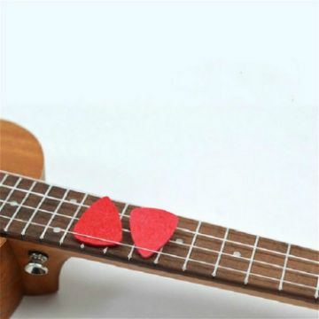 Ukulele Guitar Wool Felt Picks Set - 10 PCS (Red) - 1