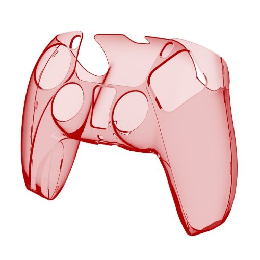 KJH PS5-002 Transparent Red Crystal Shell Wireless Controller Cover - 1