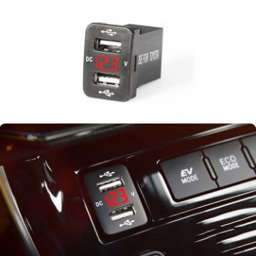 Original Hole Dual USB Car Charger for Toyota (FTWU Red Light) - 1