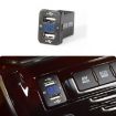 Original Hole Dual USB Car Charger for Toyota (FTWU Blue Light) - 1